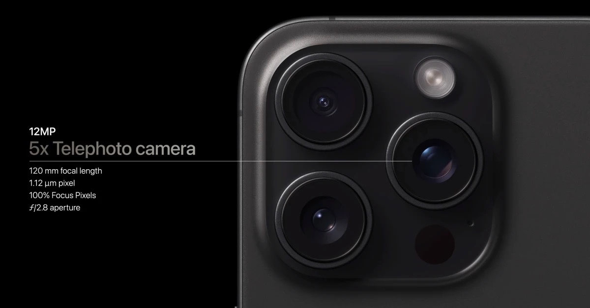 ống kính tele 5x khiến Apple phải chi trả hơn 380% so với ống kính zoom quang 3x